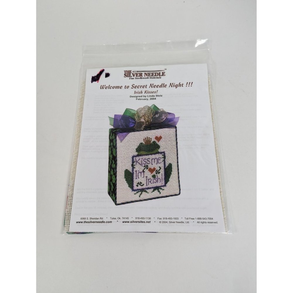 The Silver Needle Cross Stitch Kit Secret Night Irish Kisses! Kiss Me I'm Irish